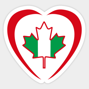 Canadian Nigerian Multinational Patriot Flag (Heart) Sticker